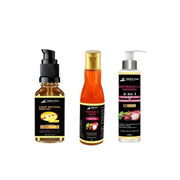 Beetroot Onion Hair Oil + Hair Revivel Serum + Beetroot Onion  Shampoo NYC Combo Pack
