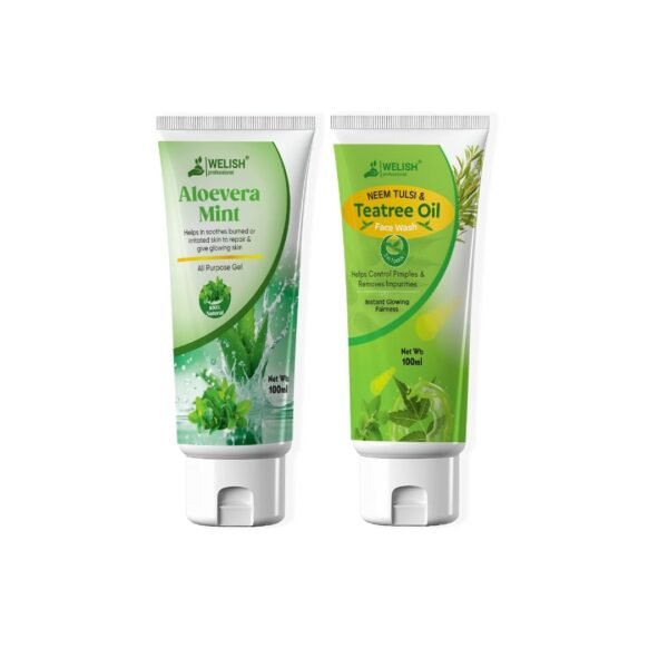 Alovera Mint Gel + Tea Tree Neam Tulsi Facewash NYC Combo Pack
